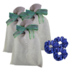 Kit 3 Sacos de juta + 3 scrunchies
